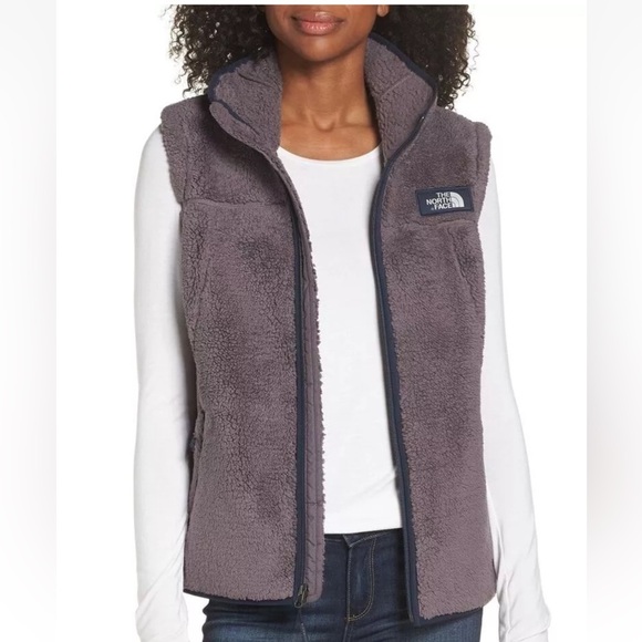 The North Face Jacket Campshire Vest Sherpa Fleece Full Zip Cozy Rabbit Grey - Picture 1 of 7